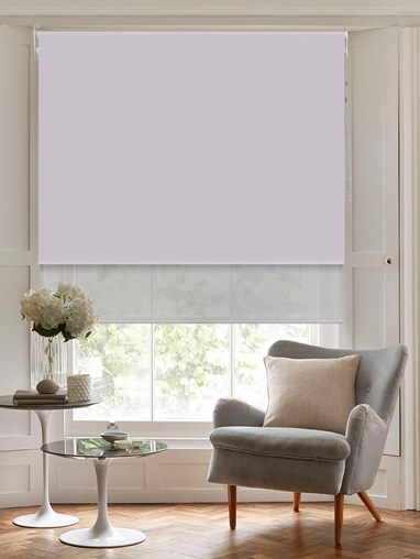 Blackout Chic Grey and Sheer Metal Double Roller Blind
