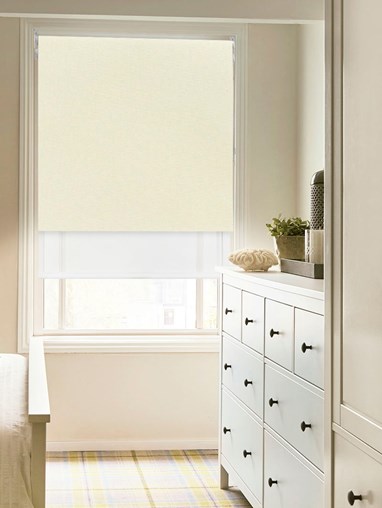 Blackout Cool Cream and Sheer White Double Roller Blind