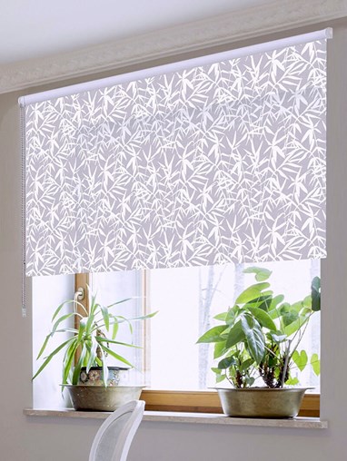Bamboo Shadows Grey Floral Roller Blind