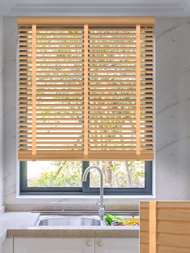 Timeless Oak Real Wood Venetian Blind With Tapes