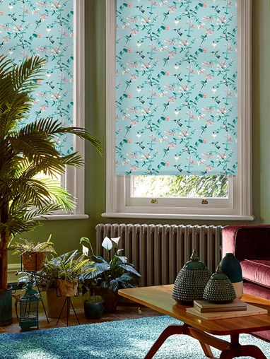 Hummingbird Mint Roller Blind by Lorna Syson