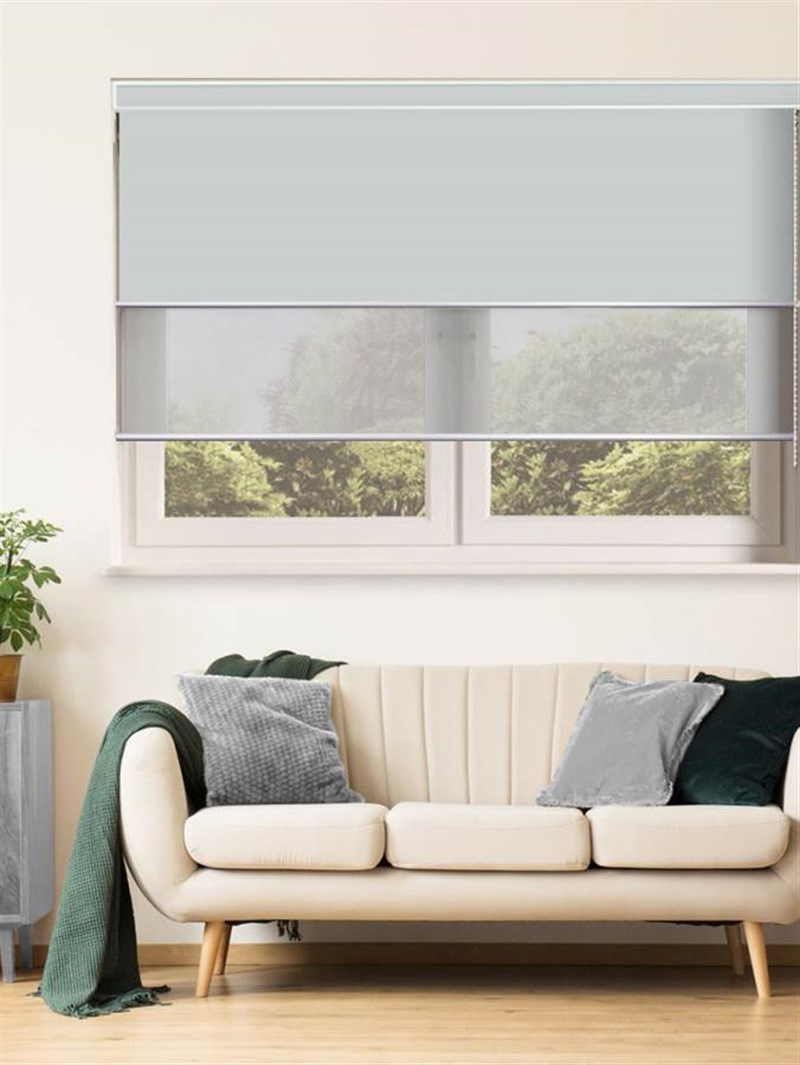 Light Grey Luxury Double Roller Blind