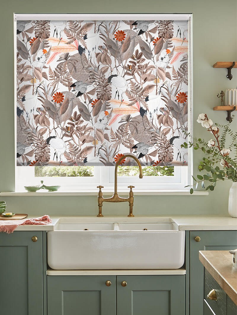 Oriental Aviary Off White Roller Blind by Boon & Blake