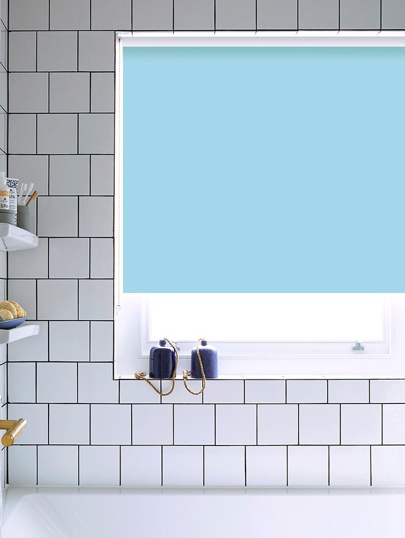 Blue Bathroom Roller Blind