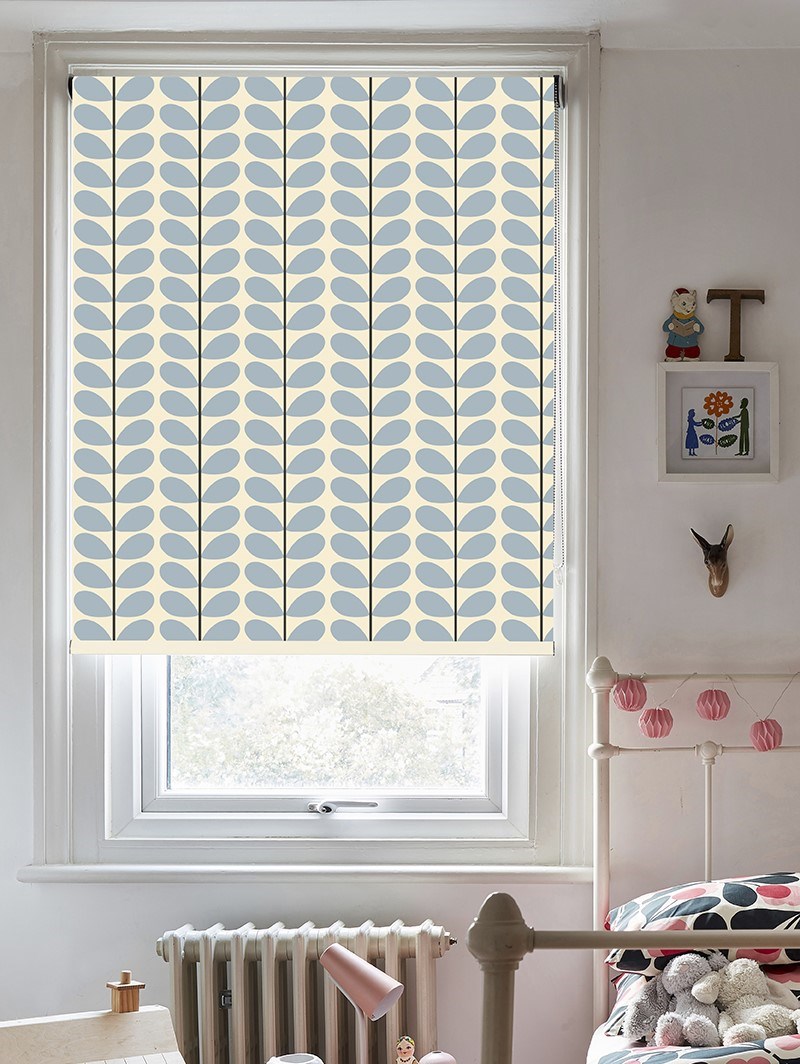 Orla Kiely Two Colour Stem Powder Blue Roller Blind