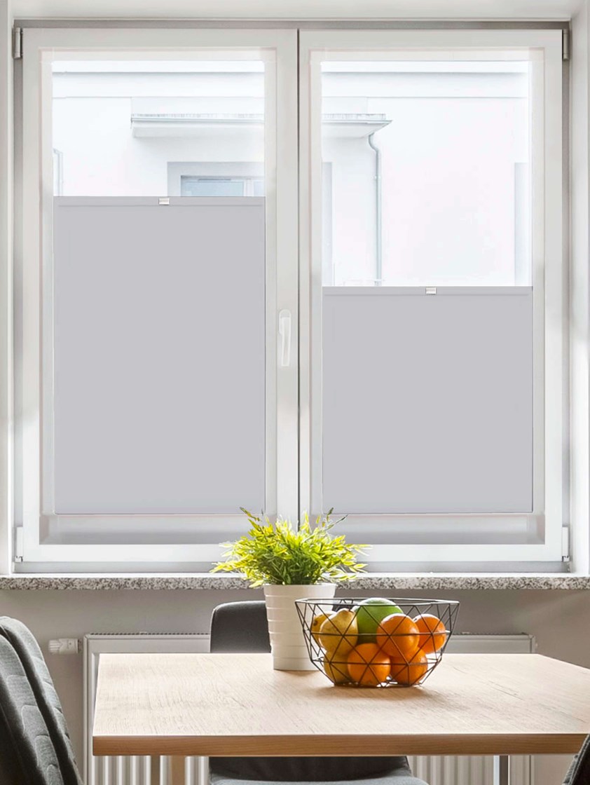 Perfect Fit Blackout Magnetic Grey Bottom Up Blind