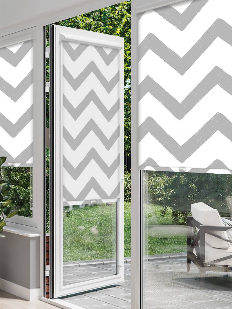 Chevron Grey Perfect Fit Roller Blind