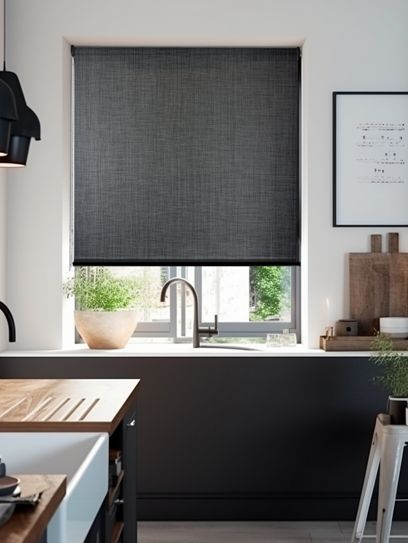 Charcoal Weave 5% Sunscreen Roller Blind
