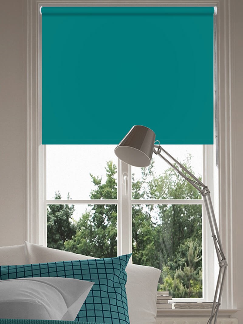 Teal Blackout Thermal Roller Blind
