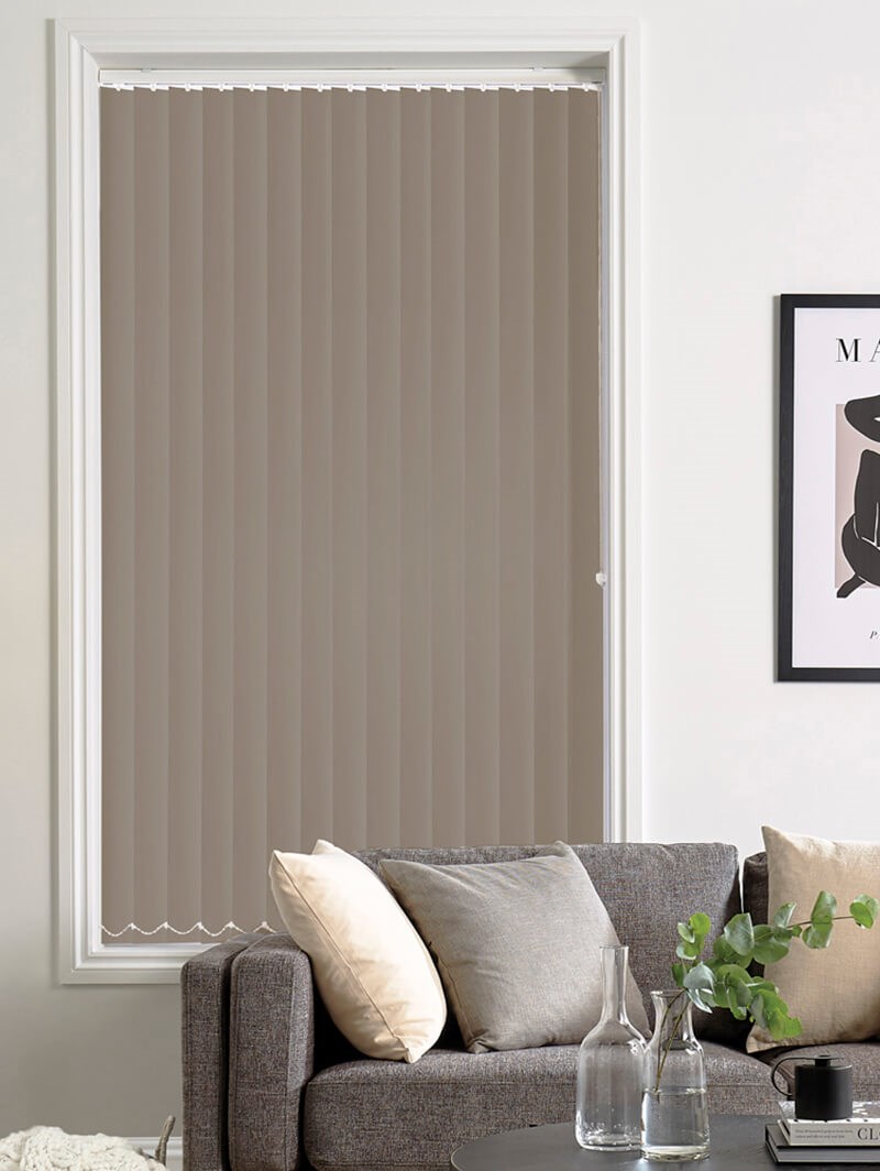 Hessian Brown Blackout 89mm Vertical Blind Replacement Slats